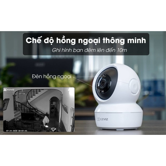 Camera wifi trong nhà xoay 360 Ezviz C6N TY1 2M,4M 2K đàm thoại 2 chiều có cổng Lan hàng chính hãng bảo hành 2 năm | BigBuy360 - bigbuy360.vn