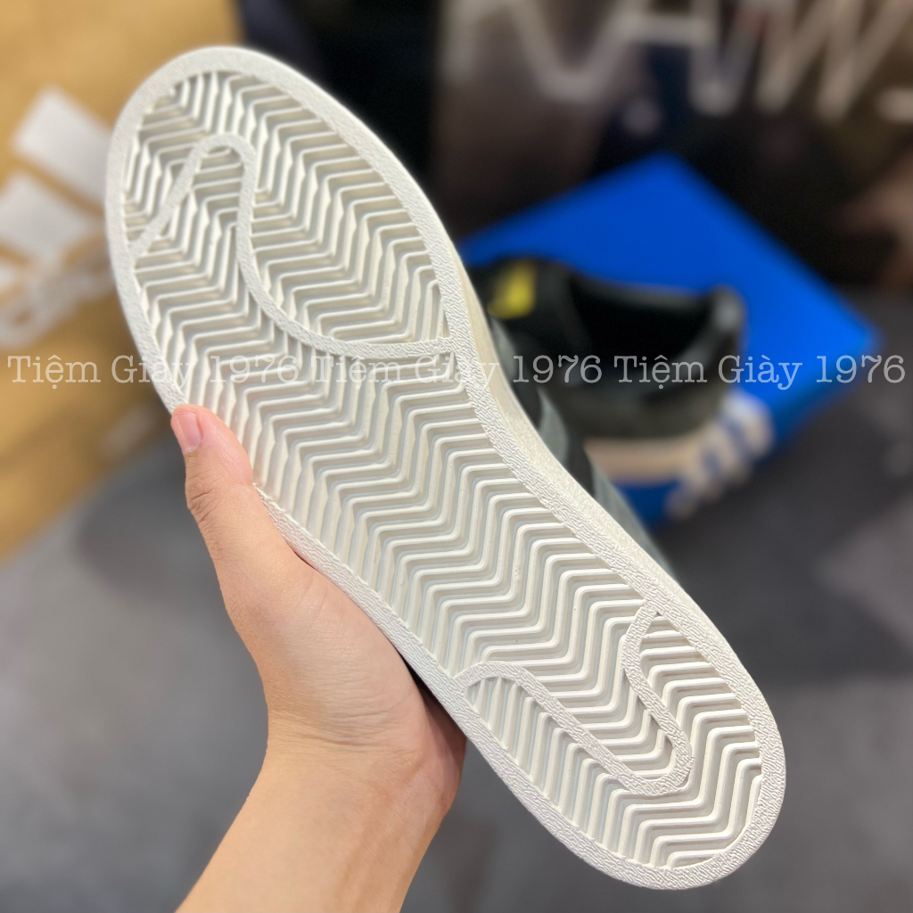 Giày Thể Thao Superstar Denim  Plack Grey x Atmos Giày Adidas Mũi Sò Vải Bò Đen Họa Tiết Chìm