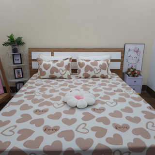 (Thanh lý) Bộ 3 món ga kèm 2 áo gối m6/m8/2m2 drap bo chun bọc nệm - poly cotton - có bán thêm 01 vỏ gối ôm - Iv báo