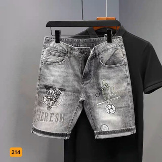 Quần short jean nam,quần jean nam,quần bò lững nam màu đen đẹp phong cách thời trang MS214