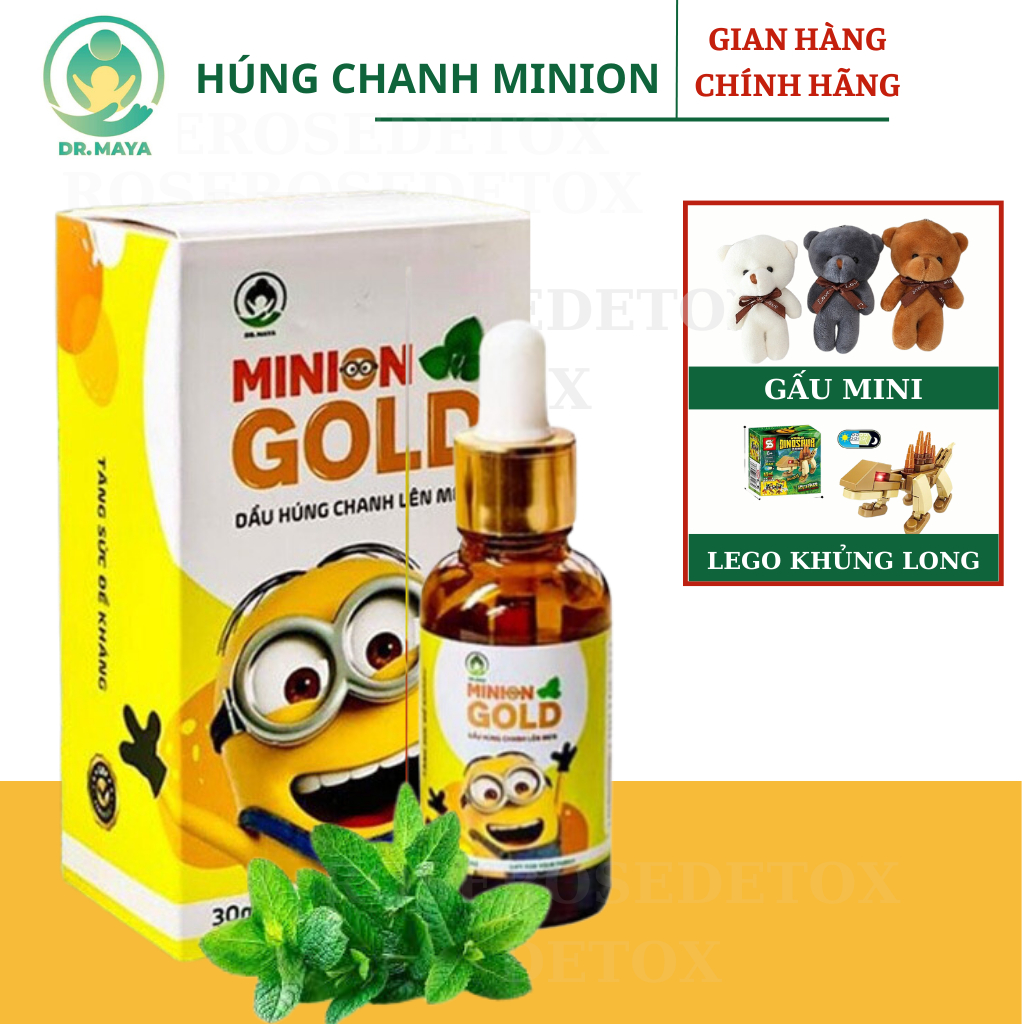 Tinh Dầu Húng Chanh Minion Gold Giúp Hỗ Trợ Tiêu Hoá, Tăng Cường Sức Khoẻ, 30ml/Hộp - Dr.MayA