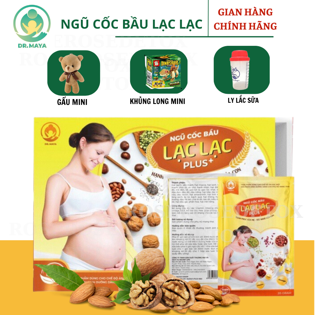 [TẶNG QUÀ] Ngũ Cốc Bầu Lạc Lạc Plus Dr.MayA Siêu Dinh Dưỡng Cho Mẹ Và Bé Hộp 30 Gói (600gr)