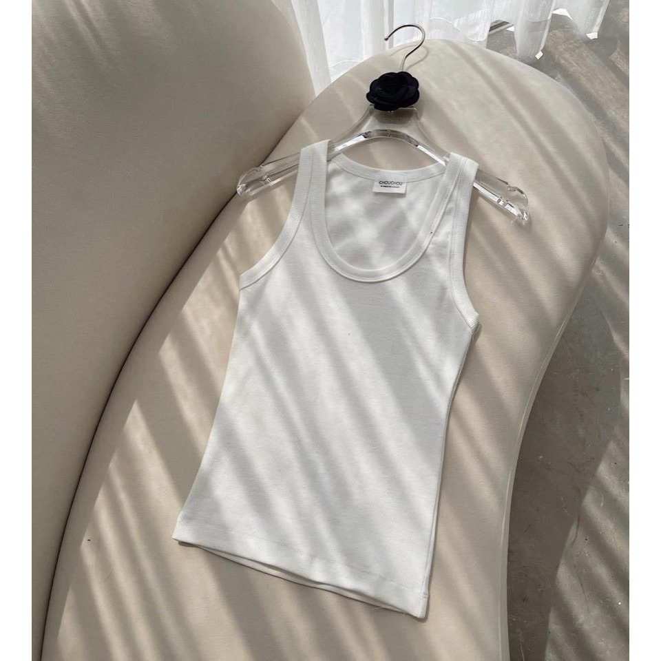 Áo ba lỗ khoét vai dáng tanktop nữ