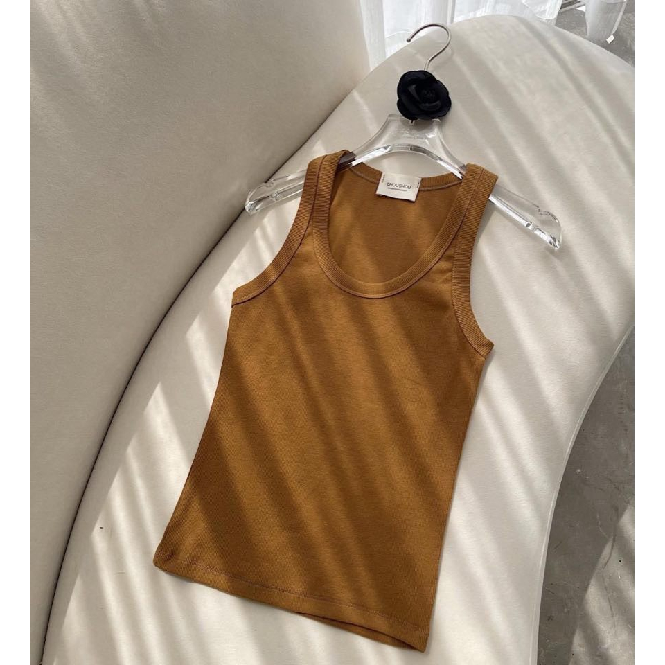 Áo ba lỗ khoét vai dáng tanktop nữ