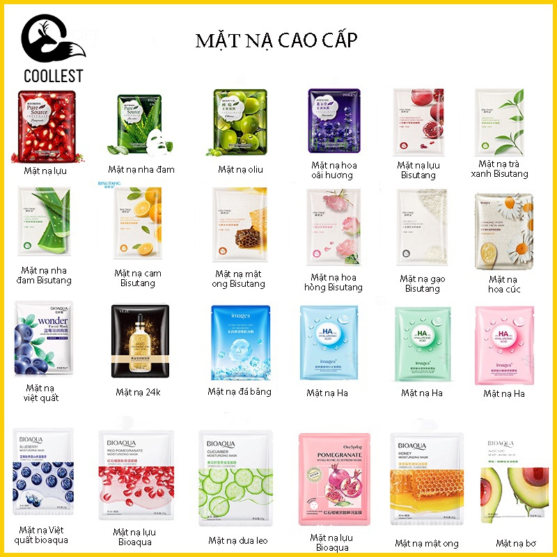 Combo Mặt Nạ Giấy Đủ Loại