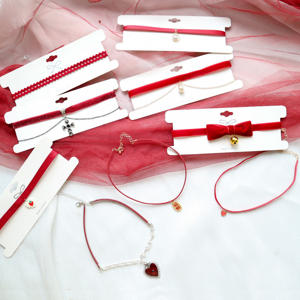 BST Choker tông màu đỏ quyễn rũ nồng cháy A-CK19-24 Maycorner