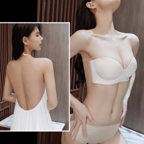 Áo lót nâng ngực,không dây hở lưng có gọng tạo khe,Áo lót chống tụt quả ngang hở lưng nâng ngực tạo khe Cao Cấp