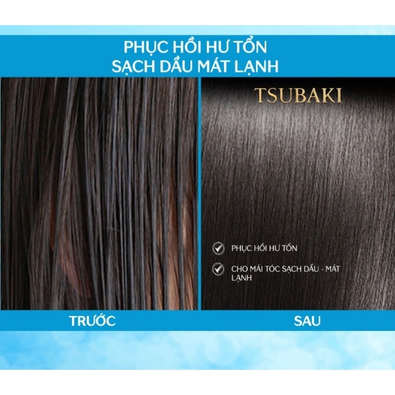 Bộ đôi gội xả sạch dầu mát lạnh Tsubaki Premium Cool Set 490ml/chai