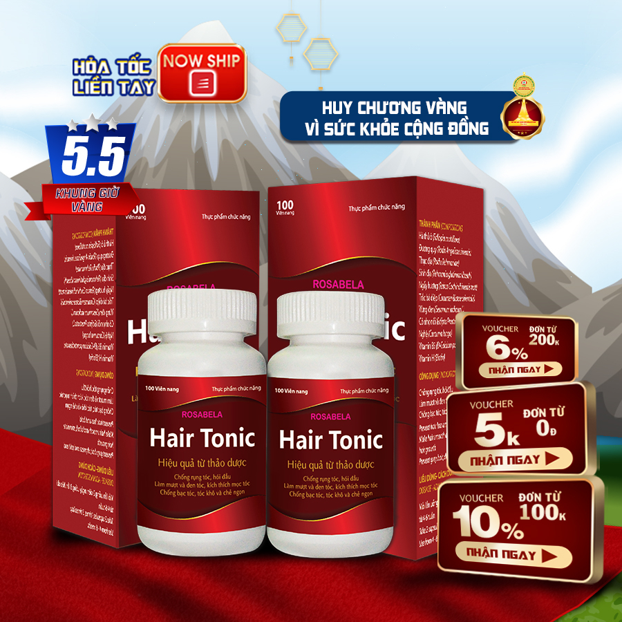 Viên uống mọc tóc Hairtonic, giảm rụng tóc, kích thích tóc mọc nhanh, chắc khỏe, suôn mượt (100 viên)