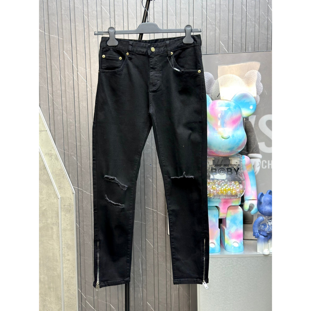 Quần Jean Yves Saint Laurent rách mài gối check gấu khóa LA on web
