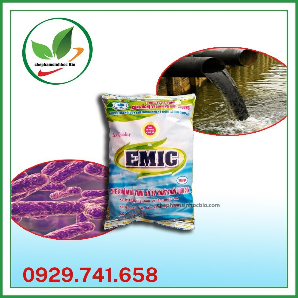 Combo 2 gói Emic 200gr + 1kg mật rỉ + Emzone 200gr. Men vi sinh ủ phân cà, đậu tương Em - Emic