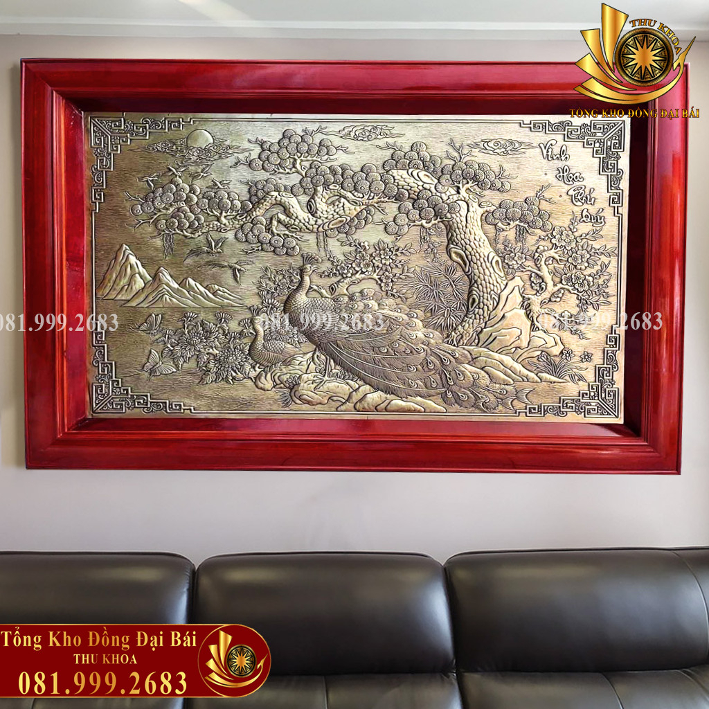 Vinh Hoa Phú Quý Tranh Đồng 115x75cm Decor Treo Tường Giả Cổ Cao Cấp Freeship