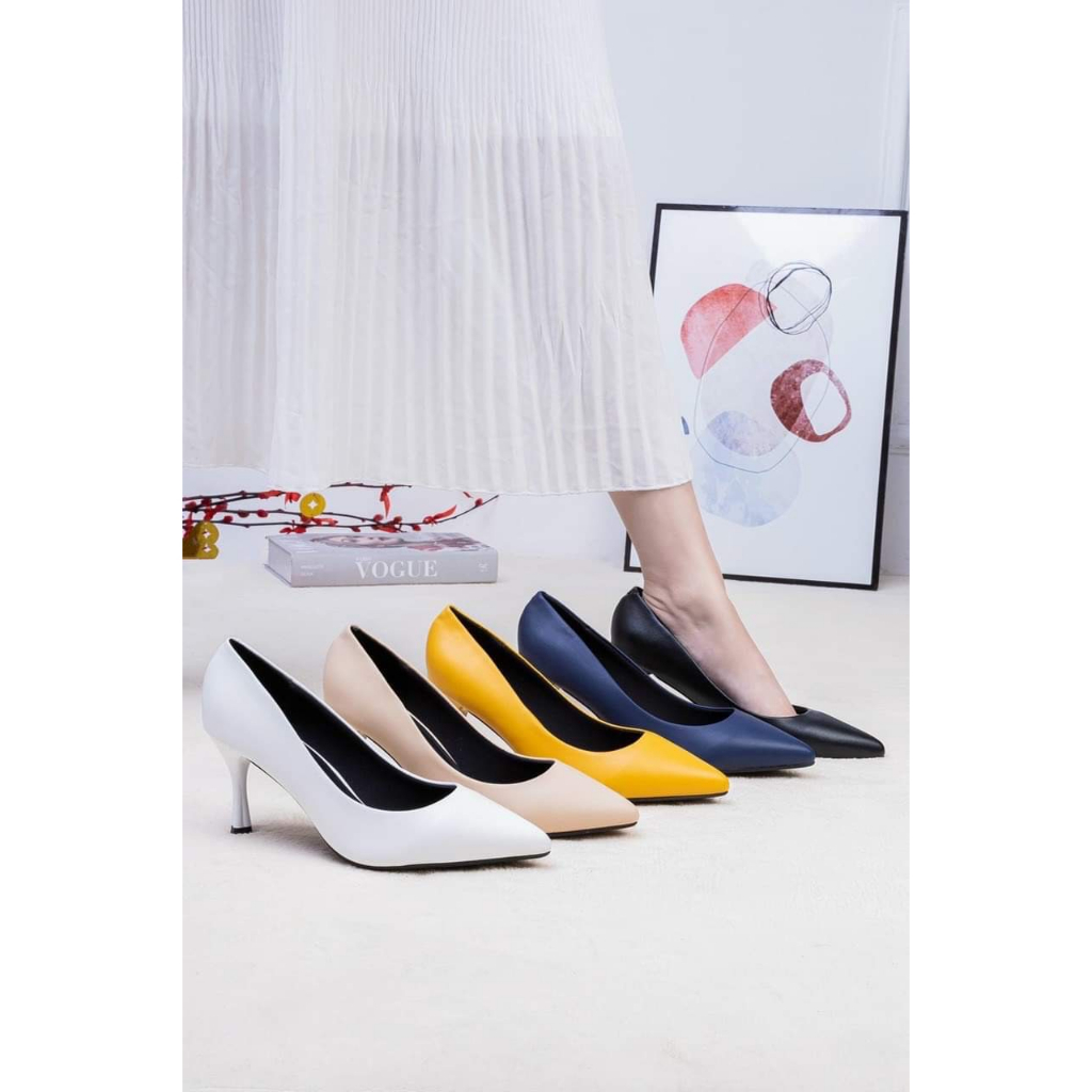 Giày Cao Gót 7cm Basic Mũi Nhọn Êm Chân X457