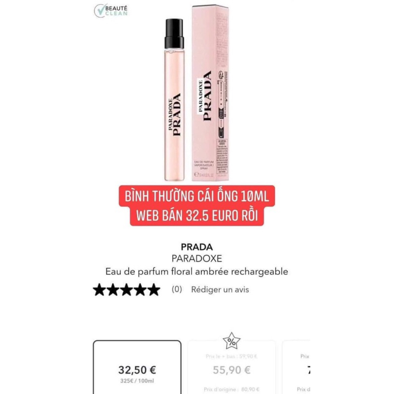 Prada Paradoxe Mini 10ml siêu hiếm giá tốt