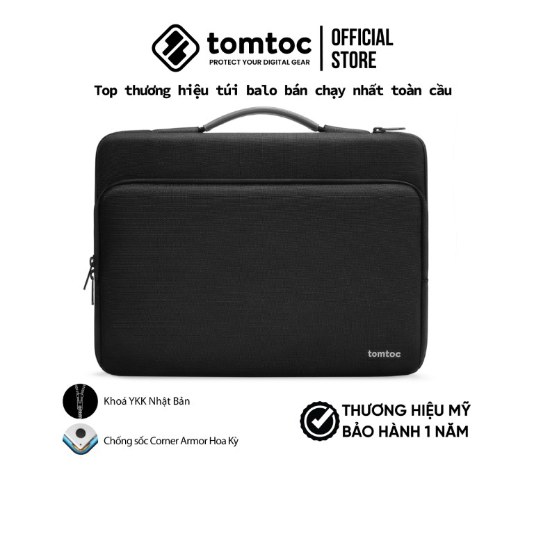 Túi xách chống sốc  Tomtoc  Briefcase  cho cho Macbook 13/15/16” Black - Hàng chính hãng