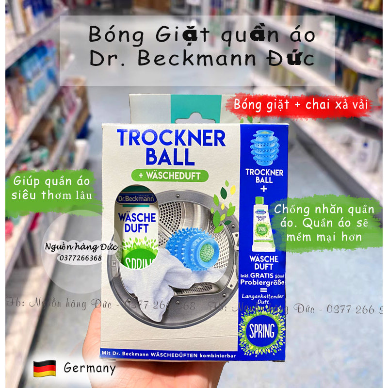Bóng giặt Dr Beckmann Nội địa Đức (set bóng + nước xả siêu thơm)