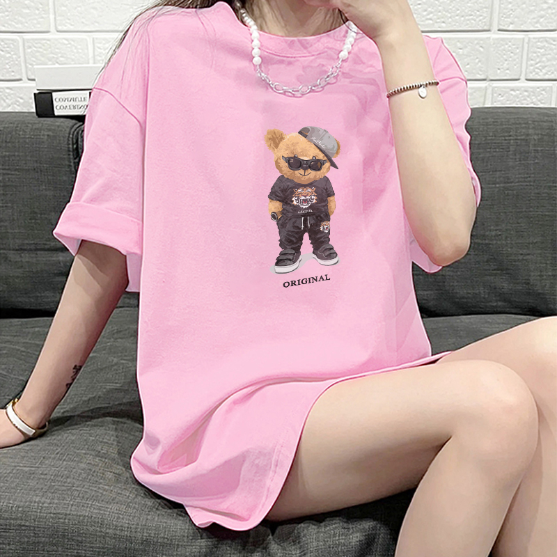 Áo thun unisex local brand ULZZ ulzzang form dáng rộng tay lỡ in hình original bear