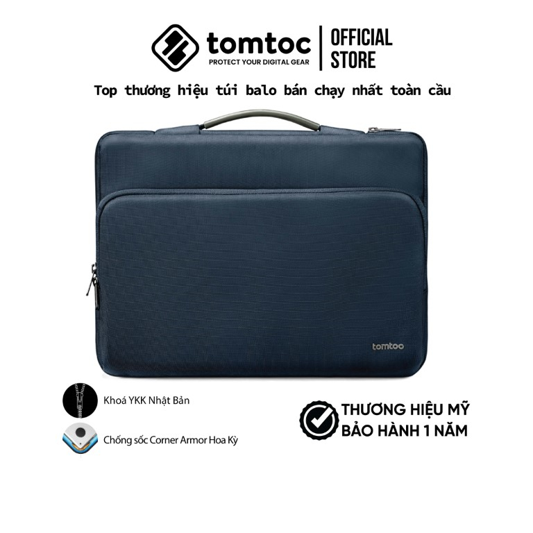 Túi xách chống sốc Tomtoc Briefcase dành cho Macbook Pro 13 inch New Dark Blue- Hàng chính hãng