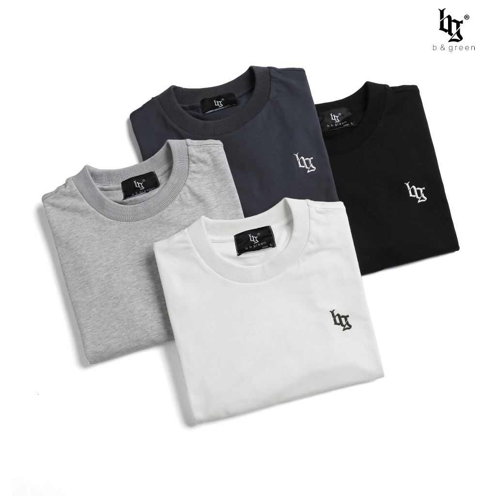 Áo thun nam B&Green co giãn thoải mái, thấm hút mồ hôi, cổ tròn thêu logo