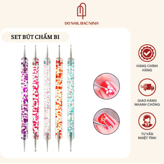 Set bút chấm bi nail 2 đầu, bộ cọ 5 cây chấm bi đủ size chuyên dụng vẽ móng