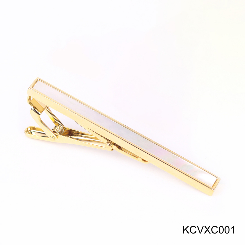 Kẹp Cà Vạt Khảm Xà Cừ Cao Cấp Mạ Vàng 18K - Thomas Nguyen