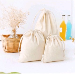 [Có sẵn] Sỉ lẻ TÚI VẢI dây rút đựng đồ dùng tiện lợi (2 kiểu rút miệng.)