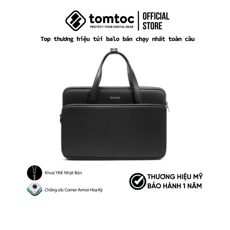 Túi đeo chéo Tomtoc Premium Theher ShoulderBag cho Macbook và Laptop 13"14" - Hàng Chính Hãng