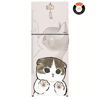Decal dán tủ lạnh MÈO BUỒN - Decal trang trí nội thất