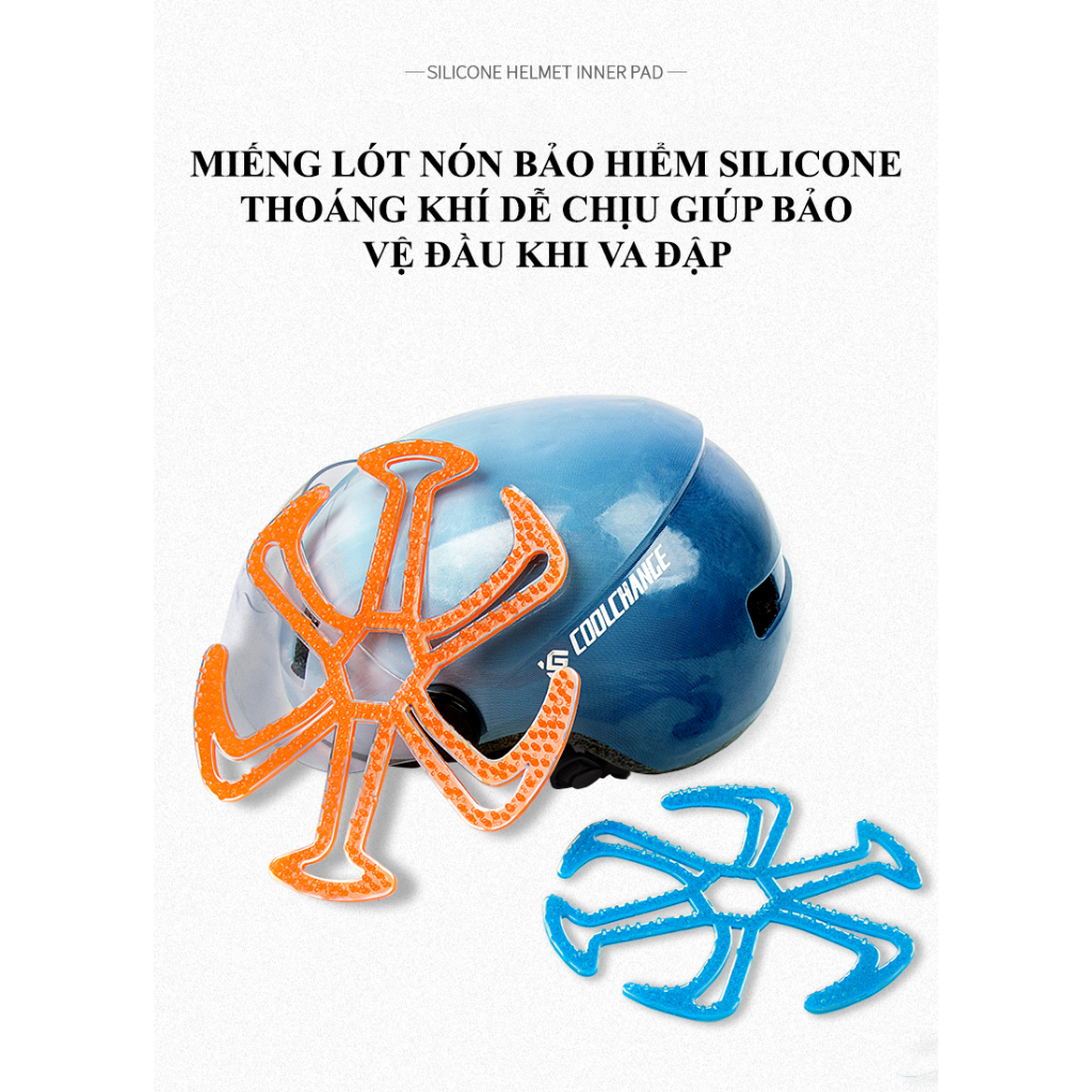 Miếng lót nón bảo hiểm silicone thoáng khí dễ chịu giúp bảo vệ đầu và giữ tóc khi đội nón