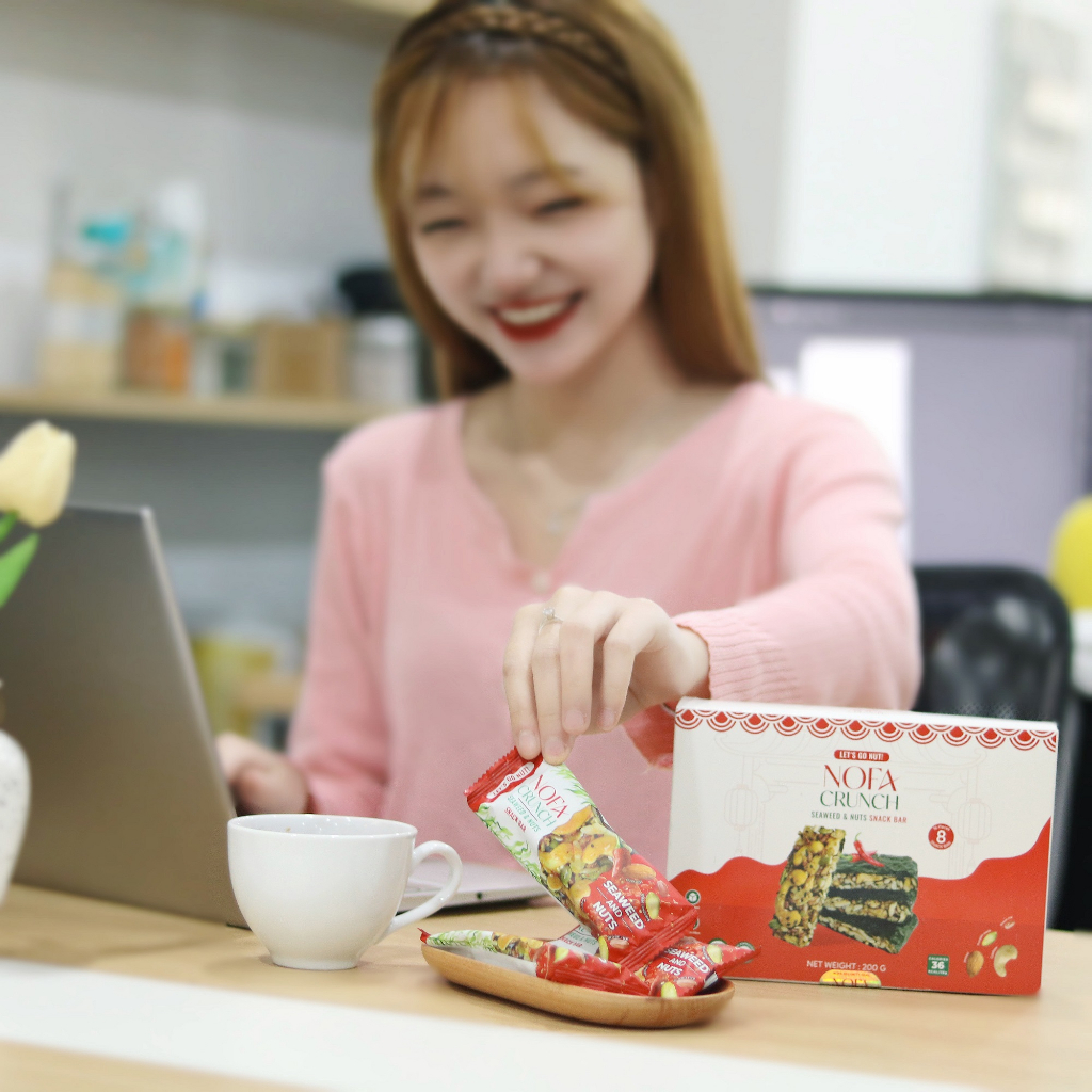 Bánh rong biển kẹp hạt dinh dưỡng Nofa Healthy Food thơm ngon giòn rụm Hộp 8 bánh 200gr