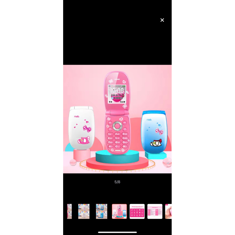 Điện thoại nắp gập Hello Kitty mini cho bé đi học