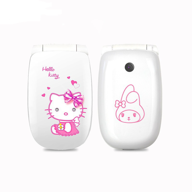 Điện thoại nắp gập Hello Kitty mini cho bé đi học
