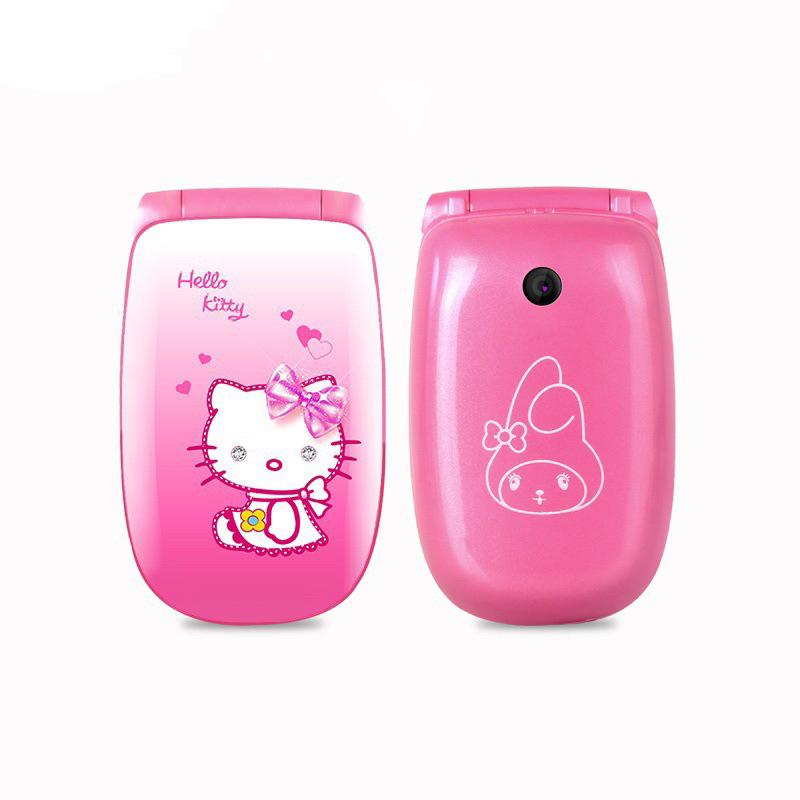 Điện thoại nắp gập Hello Kitty mini cho bé đi học