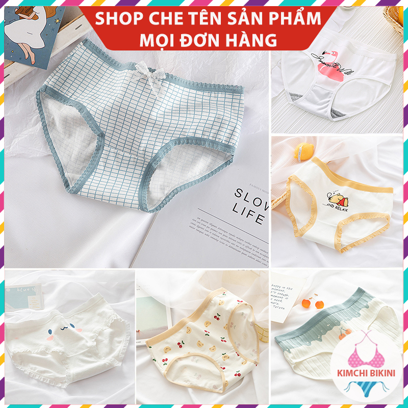 quần nót nữ bé gái màu trắng dễ thương vải mềm cute  KIMCHIBIKINI quần silip nữ bé gái ôm bụng hình thú 4 chiều QL093