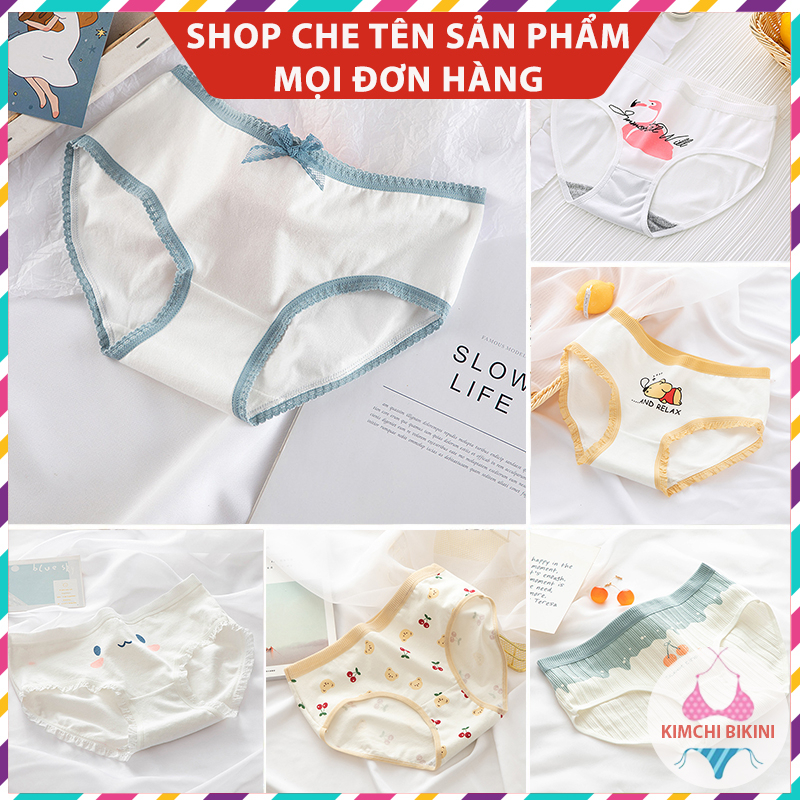 quần nót nữ bé gái màu trắng dễ thương vải mềm cute  KIMCHIBIKINI quần silip nữ bé gái ôm bụng hình thú 4 chiều QL093