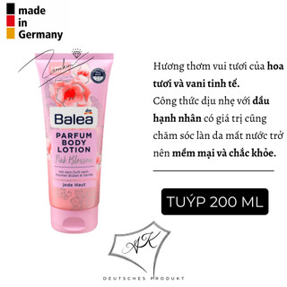 [ Hàng Đức ] Kem dưỡng thể, body lotion Balea nội địa Đức, Dưỡng Trắng Da Toàn Thân, Sáng Mịn Mùi thơm mát, 200 - 500 ml