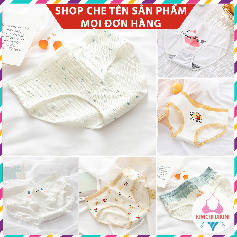 quần nót nữ bé gái màu trắng dễ thương vải mềm cute  KIMCHIBIKINI quần silip nữ bé gái ôm bụng hình thú 4 chiều QL093
