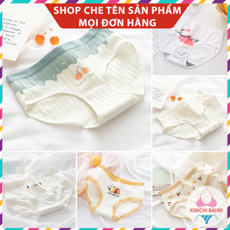 quần nót nữ bé gái màu trắng dễ thương vải mềm cute  KIMCHIBIKINI quần silip nữ bé gái ôm bụng hình thú 4 chiều QL093