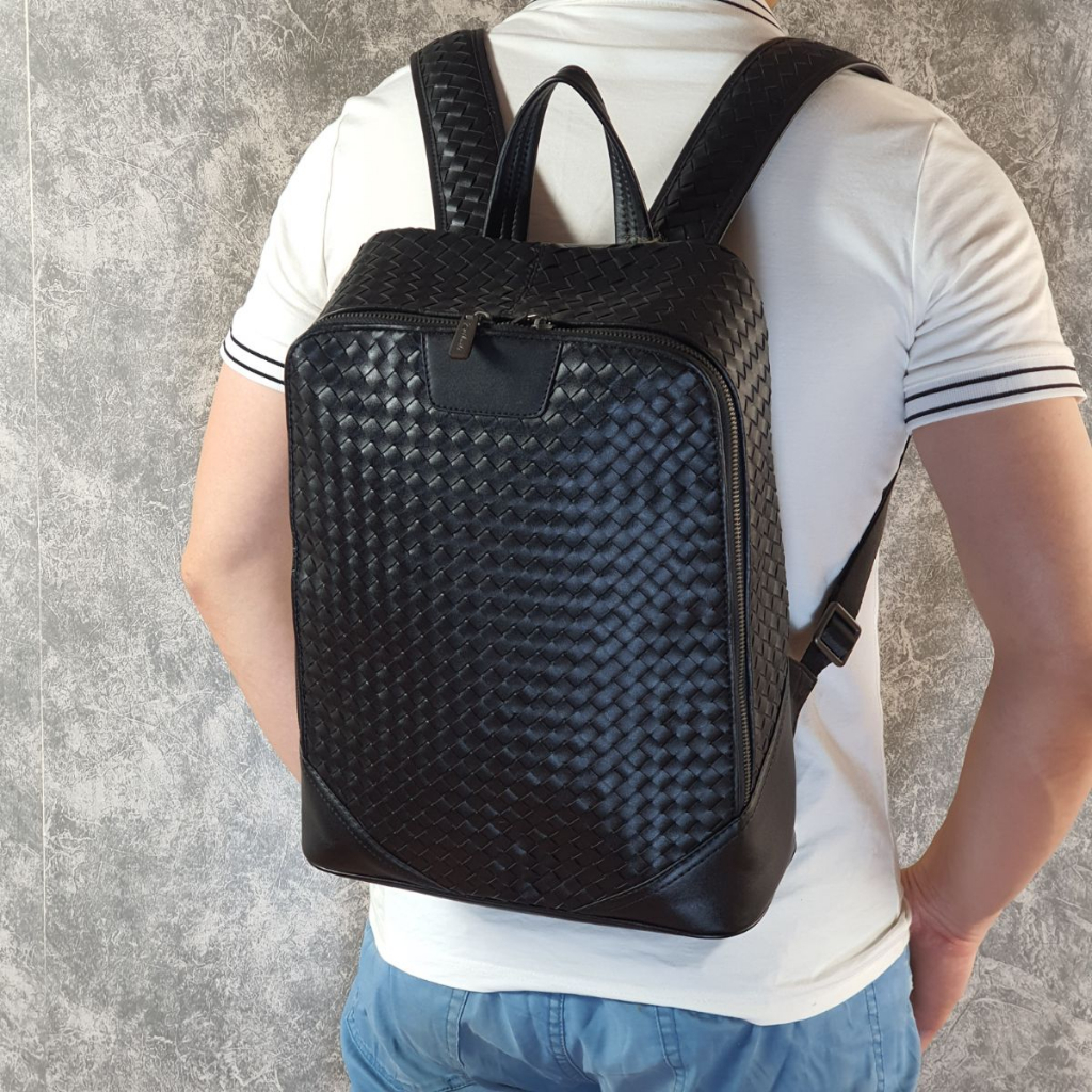 [Da thật] Balo da bò nam nữ da bò thật; Ba lô da nam BP404 (Đen) - 100% da bò thật, BH 3 năm