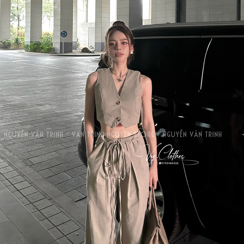 Set áo vest gile mix quần ống suông chéo cạp belt dài BAGEO - 𝐕𝐘.𝐂𝐋𝐎𝐓𝐇𝐄𝐒 𝐂𝐇𝐔𝐘𝐄̂𝐍 𝐇𝐀̀𝐍𝐆 𝐐𝐔𝐀̉𝐍𝐆 𝐂𝐇𝐀̂𝐔 𝐂𝐇𝐈́𝐍𝐇 𝐇𝐈𝐄̣̂𝐔