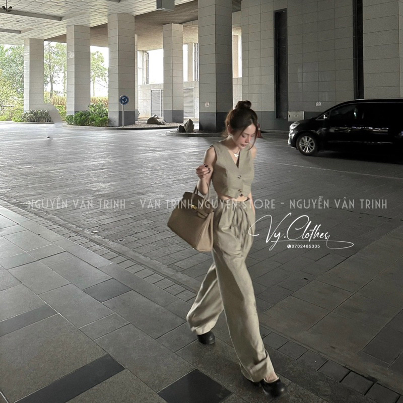 Set áo vest gile mix quần ống suông chéo cạp belt dài BAGEO - 𝐕𝐘.𝐂𝐋𝐎𝐓𝐇𝐄𝐒 𝐂𝐇𝐔𝐘𝐄̂𝐍 𝐇𝐀̀𝐍𝐆 𝐐𝐔𝐀̉𝐍𝐆 𝐂𝐇𝐀̂𝐔 𝐂𝐇𝐈́𝐍𝐇 𝐇𝐈𝐄̣̂𝐔
