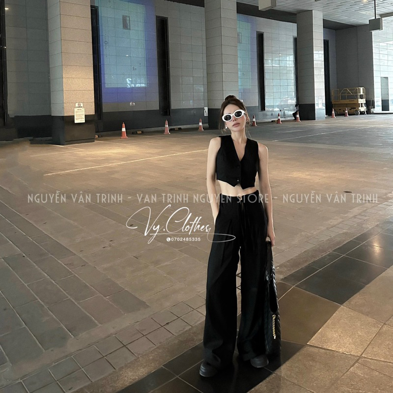 Set áo vest gile mix quần ống suông chéo cạp belt dài BAGEO - 𝐕𝐘.𝐂𝐋𝐎𝐓𝐇𝐄𝐒 𝐂𝐇𝐔𝐘𝐄̂𝐍 𝐇𝐀̀𝐍𝐆 𝐐𝐔𝐀̉𝐍𝐆 𝐂𝐇𝐀̂𝐔 𝐂𝐇𝐈́𝐍𝐇 𝐇𝐈𝐄̣̂𝐔