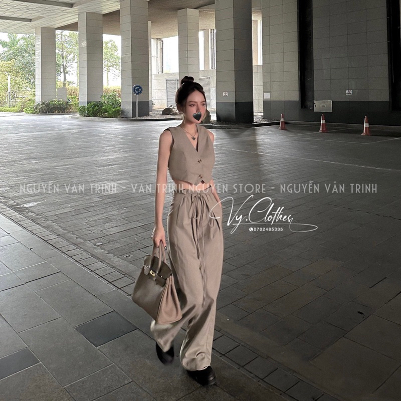 Set áo vest gile mix quần ống suông chéo cạp belt dài BAGEO - 𝐕𝐘.𝐂𝐋𝐎𝐓𝐇𝐄𝐒 𝐂𝐇𝐔𝐘𝐄̂𝐍 𝐇𝐀̀𝐍𝐆 𝐐𝐔𝐀̉𝐍𝐆 𝐂𝐇𝐀̂𝐔 𝐂𝐇𝐈́𝐍𝐇 𝐇𝐈𝐄̣̂𝐔