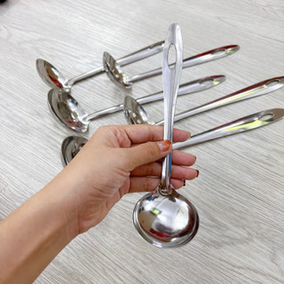 Muôi múc canh, muỗng múc canh inox nhỏ siêu dày cán cong