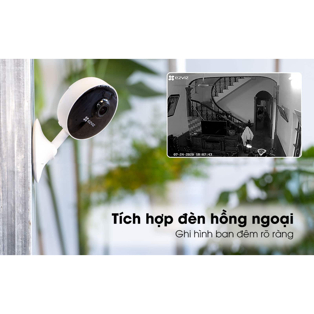 Camera wifi không dây trong nhà Ezviz C1C-B 1080P C1T 2MP góc rộng, đàm thoại 2 chiều bảo hành 2 năm | BigBuy360 - bigbuy360.vn