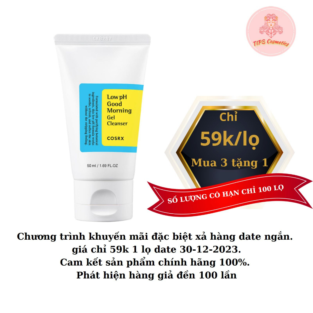 Sữa Rửa Mặt Cosrx Low Ph Good Morning Gel Cleanser 150ml - Sữa Rửa Mặt Corsx Low Ph Good Morning Gel Cleanser 150ml