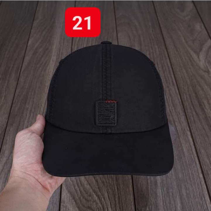 Mũ lưỡi trai Nón Sơn kết logo hình chữ nhật Mẫu mới Hàng Chuẩn Tem 7 Màu Cao Cấp (đen)