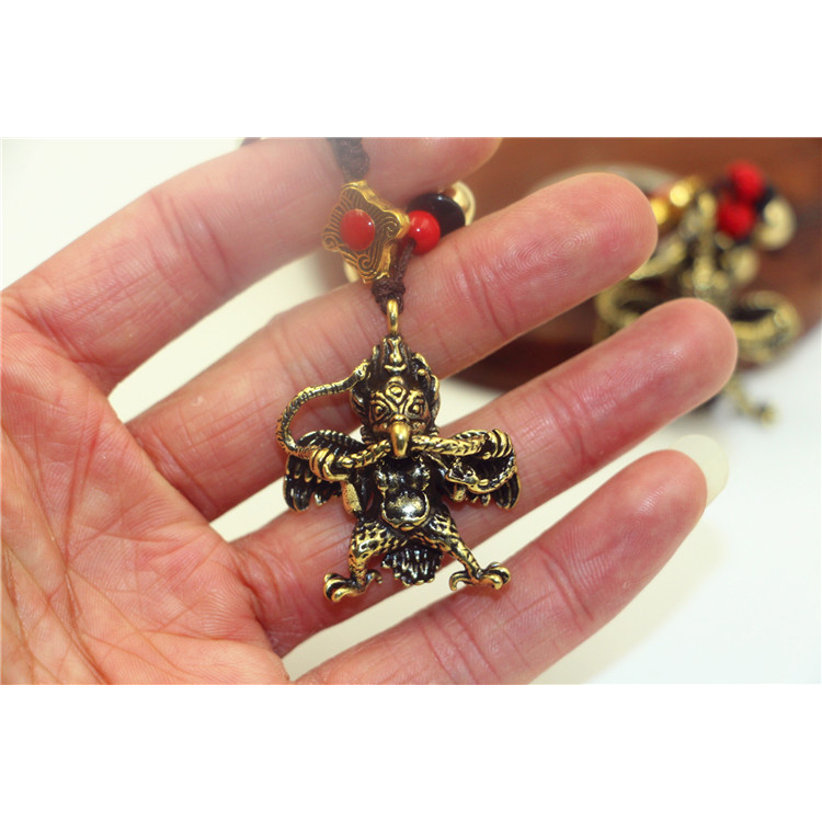 Móc khóa Kim Sí Điểu bằng đồng - Pháp khí Mật tông - Phật giáo Tây Tạng