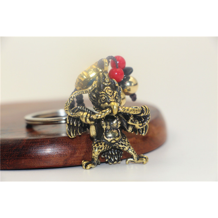 Móc khóa Kim Sí Điểu bằng đồng - Pháp khí Mật tông - Phật giáo Tây Tạng