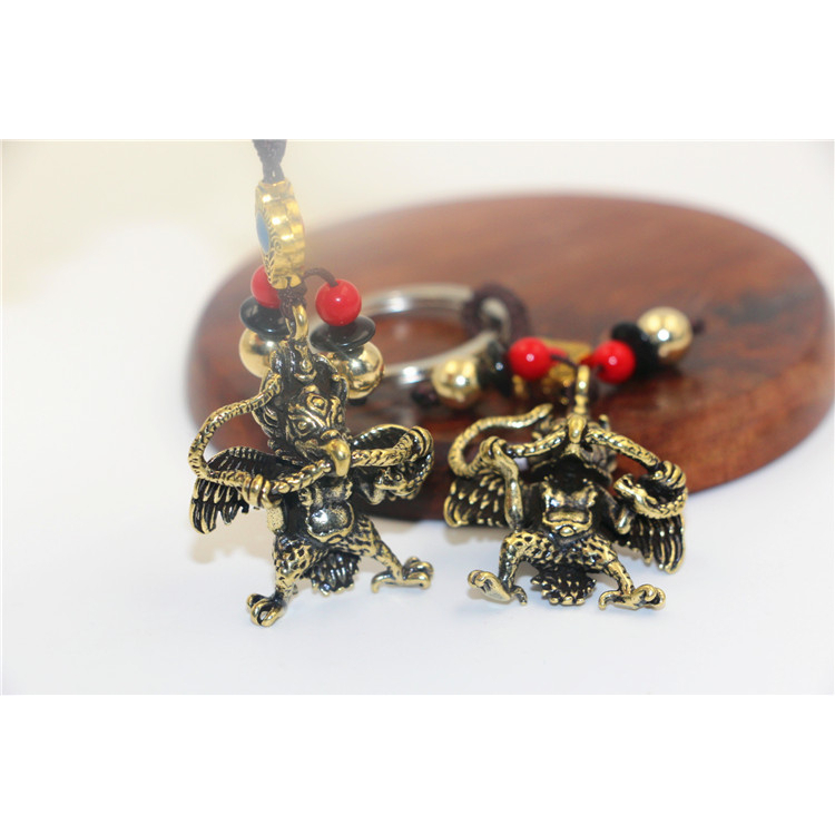 Móc khóa Kim Sí Điểu bằng đồng - Pháp khí Mật tông - Phật giáo Tây Tạng